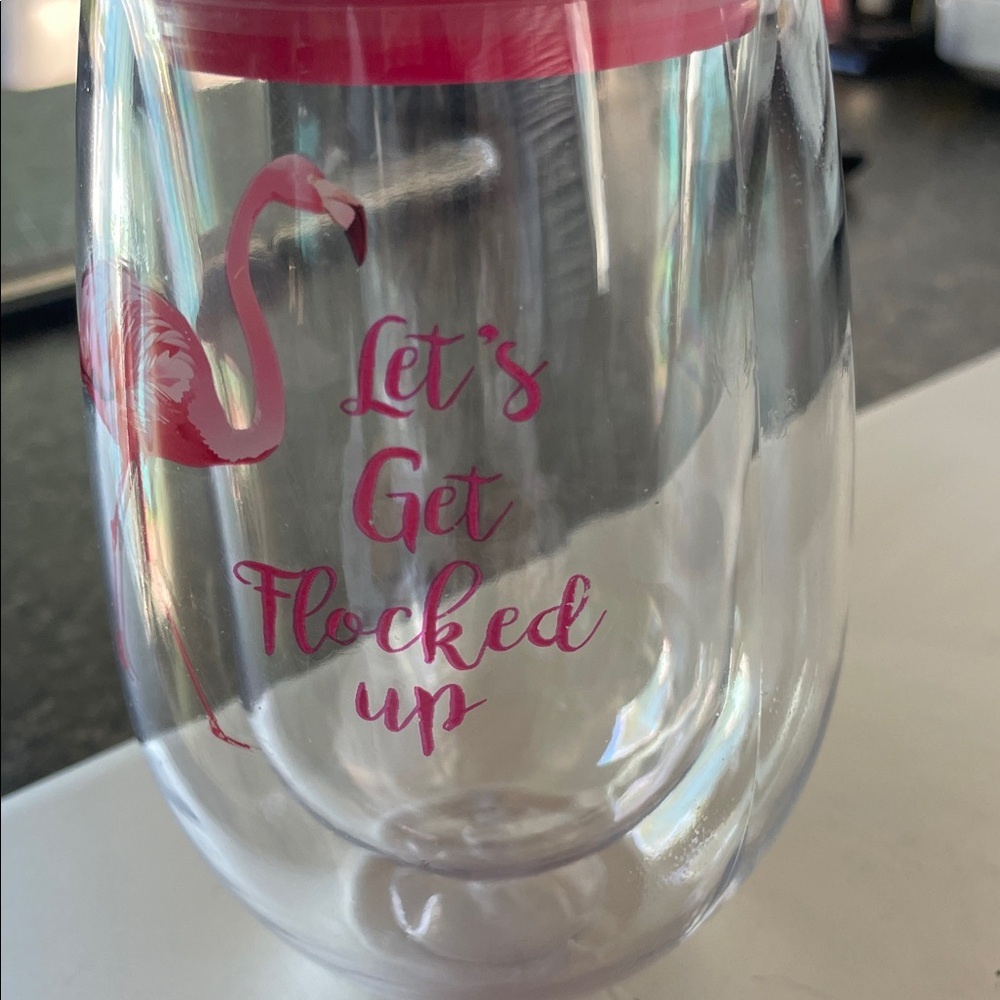 Pink Flamingo Wine Tumbler - Picture 2 of 4